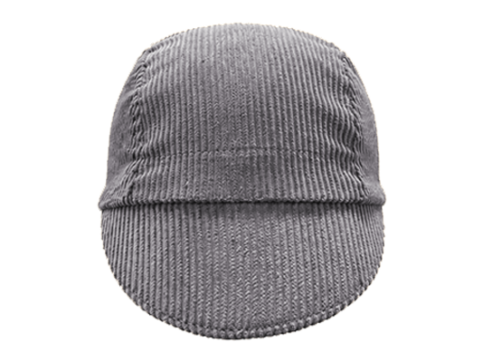 Gray Corduroy Cotton 3-Panel Cap