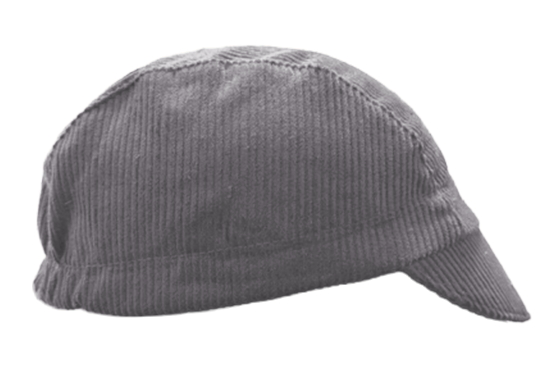 Gray Corduroy Cotton 3-Panel Cap