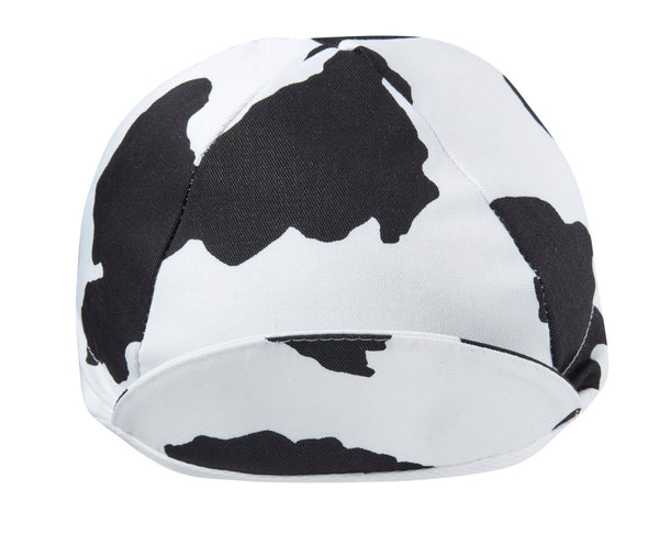 Cow Print Cotton 4-Panel Cap. Brim up front view.