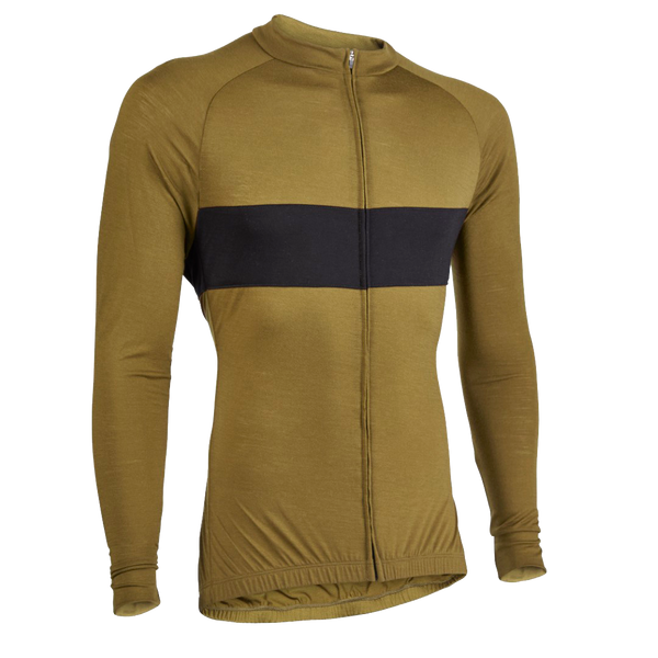 Army Olive/Black Merino Wool Jersey - Long Sleeve