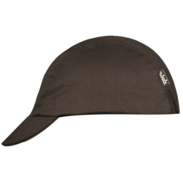 Velo/City Cap - Matte Black Cotton 5-Panel. Side view.