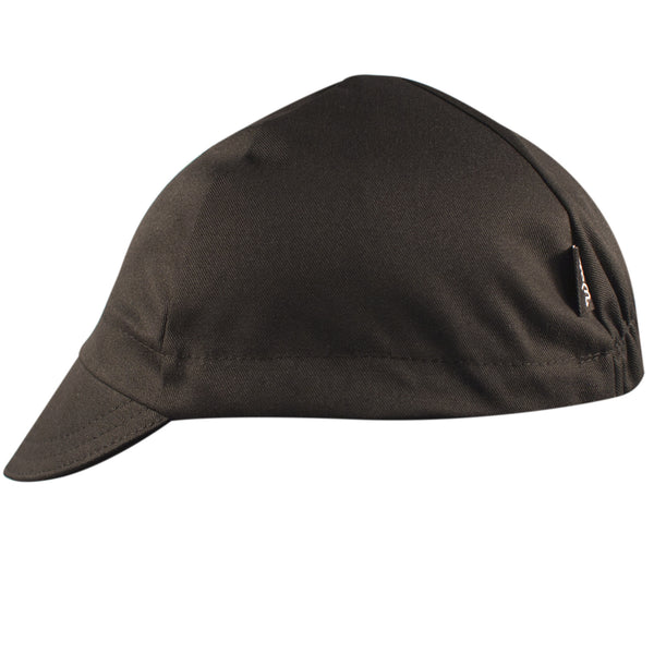 Black Cotton 4-Panel Cotton Cap.  Side view.
